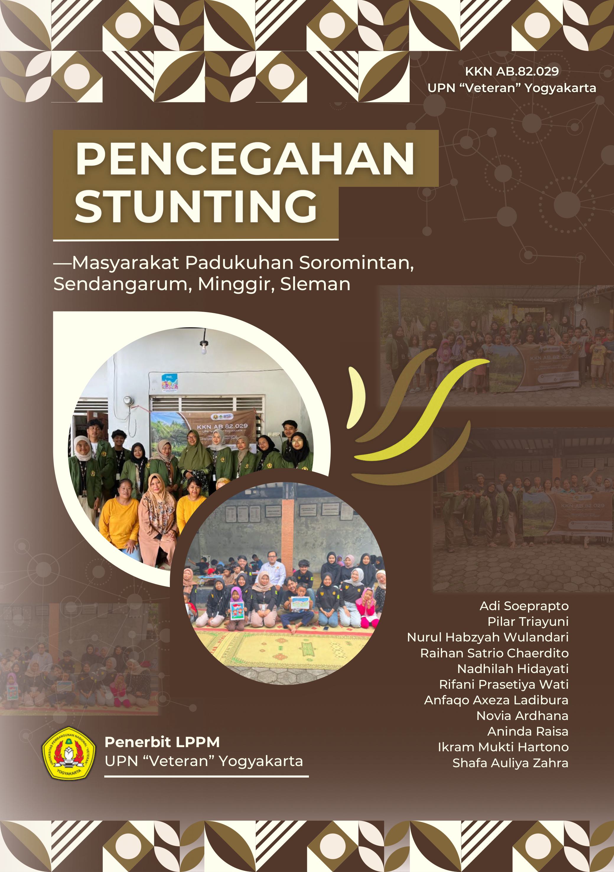 Cover Buku Pencegahan Stunting Masyarakat Soromintan, Sendangarum, Minggir, Sleman